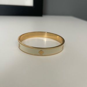 NWOT Kate Spade White & Gold Spade Bracelet